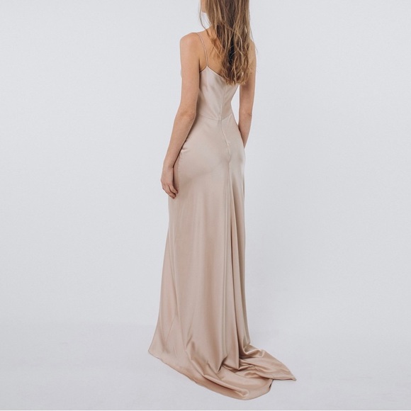 Champagne Silk Slip Dress - Picture 4 of 5
